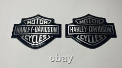 Harley Davidson OEM 62445-10 62446-10 Bar & Shield emblem set Softail dyna metal