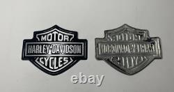 Harley Davidson OEM 62445-10 62446-10 Bar & Shield emblem set Softail dyna metal