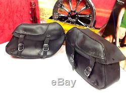 Harley Davidson OEM Bar & Shield Dyna FXD FXDL Genuine Leather Saddlebags