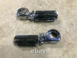 Harley Davidson OEM Chrome Bar & Shield Highway Foot Pegs with Billet Mounting