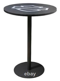 Harley-Davidson Open Bar & Shield Bar Top Cafe Table, Melamine Top Black