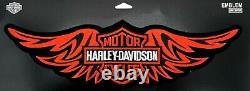 Harley Davidson Orange Bar & Shield Tribal Wings Emblem Ex Large 16 Patch