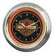 Harley-davidson Orange And Black Bar & Shield Led Wall Clock Hdl-16633