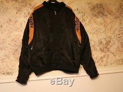 Harley Davidson Racing Jacket 3XL Nylon Black Orange Bar Shield 97068-00V zip