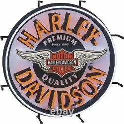 Harley-Davidson Retro Winged Bar & Shield Neon Light Wall Window Sign, 24 Dia