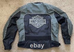 Harley Davidson Riding Gear Bar Shield Mesh Armor Bomber Reflective Jacket 2XL