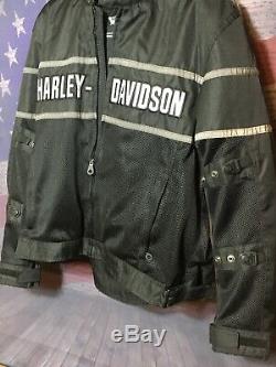Harley-Davidson Riding Gear Black Gray Armored Jacket Bar Shield Biker XL