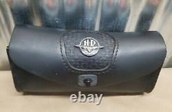 Harley Davidson Softail Bar & Shield Logo Windshield Leather Tool Bag Pouch USA