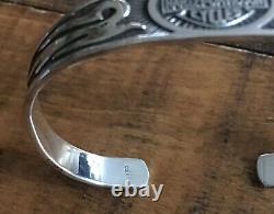 Harley-Davidson Sterling Silver. 925 Scroll Flames Bar & Shield Cuff Bracelet
