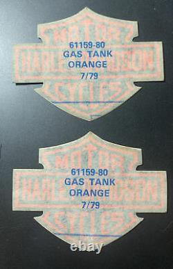 Harley Davidson Sturgis Gas Tank Orange Bar & Shield Oem Nos Fx Fxb Vintage Rare
