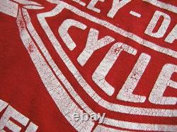 Harley Davidson T-Shirt 3D Emblem 1989 Size M Red Eagle Bar Shield Cleveland