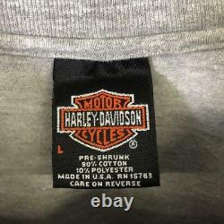 Harley Davidson T-Shirt Bar Shield Engine Double-Sided Print Usa