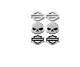 Harley-davidson Unisex Bar & Shield, Skull Stud Earrings 3 Pairs 122 / Hds0005