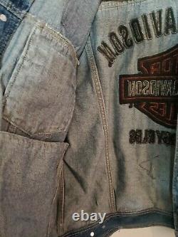 Harley Davidson Vest Denim Bar & Shield Embroidered Medium Motorcycles patch pin