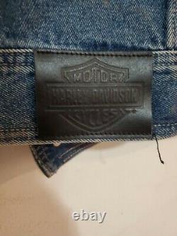 Harley Davidson Vest Denim Bar & Shield Embroidered Medium Motorcycles patch pin