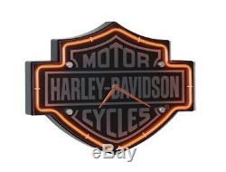 Harley-Davidson Wanduhr ETCHED BAR & SHIELD NEON CLOCK HDL-16651B Uhr
