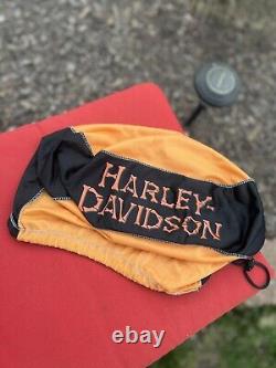 Harley Davidson White Orange Black / Bar & Shield With Vintage Storage Bag (L)