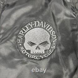 Harley Davidson Willie G Bomber Jacket Mens XL Motorcycle Skull Bar Shield Nylon