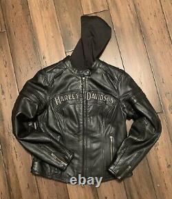 Harley Davidson Women Bar & Shield Black Leather Jacket Size M 98030-12VW