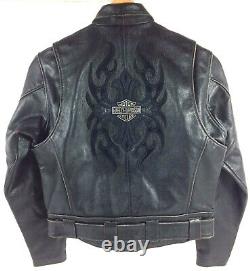 Harley Davidson Women CRUSADER Bar & Shield Black Leather Biker Jacket Sz M NEW