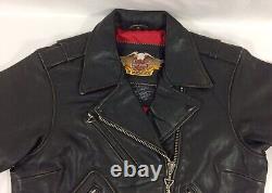 Harley Davidson Women CRUSADER Bar & Shield Black Leather Biker Jacket Sz M NEW