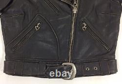 Harley Davidson Women CRUSADER Bar & Shield Black Leather Biker Jacket Sz M NEW