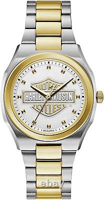 Harley-Davidson Women'S Bar & Shield Silver & Gold Stainless Steel Watch 78L129