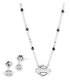 Harley-davidson Women's 16in Crystal Bar & Shield Necklace & Earring Set, Silver