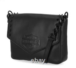 Harley Davidson Women's Bar & Shield Cone Stud Flap Crossbody Purse MHW039/08