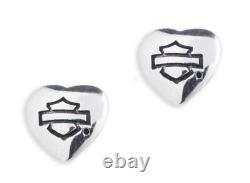 Harley Davidson Women's Bar & Shield Heart Necklace & Earrings Set 34S00013