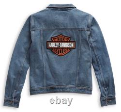 Harley-Davidson Women's Bar & Shield Logo Denim Jean Jacket Blue 98405-21VW