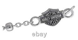Harley-Davidson Women's Bar & Shield Satelite Chain Layering Bracelet Silver