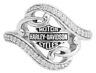 Harley-davidson Women's Bling Filigree Bar & Shield Ring, Silver Finish Hdr0473