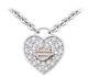 Harley Davidson Women's Bling Heart Rose Gold Bar & Shield Necklace Hdn0434