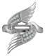 Harley-davidson Women's Bling Wing Bar & Shield Logo Ring, Sterling Silver