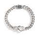 Harley Davidson Women's Double Heart Bar & Shield Silver Chain Bracelet 34b00021