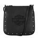 Harley Davidson Women's Flat Studded Bar & Shield Crossbody Bag Black Mhw044/08