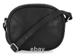 Harley-Davidson Women's Flat Studded Bar & Shield Leather Crossbody Bag Black