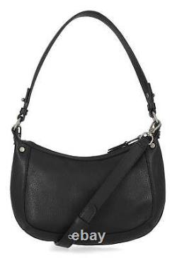 Harley-Davidson Women's Flat Studded Bar & Shield Leather Hobo Bag Black