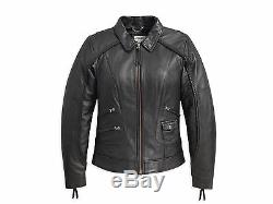 Harley Davidson Women's HERITAGE Braided Bar&Shield Leather Jacket 98064-13VW L