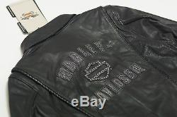 Harley Davidson Women's HERITAGE Braided Bar&Shield Leather Jacket 98064-13VW L
