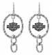Harley-davidson Women's Hammered Design With Bar & Shield Drop Earrings Hde0472