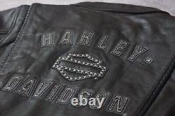 Harley Davidson Women's Heritage Braided Bar&Shield Leather Jacket M 98064-13VW