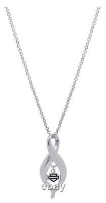 Harley-Davidson Women's Infinity Silver Bar & Shield Necklace, Silver HDN0369-18