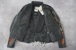 Harley Davidson Women's Juneau Bar&Shield Black Leather Wing Jacket S 98019-12VW