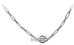 Harley-Davidson Women's Link & Length Bar & Shield Chain Necklace Silver