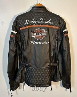 Harley Davidson Women's Miss Enthusiast Bar & Shield Leather Jacket M 98134-17VW