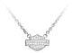 Harley-davidson Women's Necklace, Bling Bar & Shield Logo Charm, Silver Hdn0148