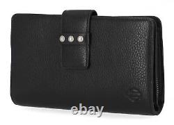 Harley-Davidson Women's Pebble Leather Bar & Shield Continental Wallet Black