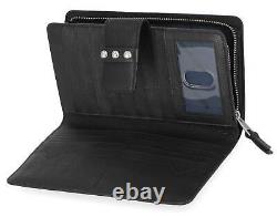 Harley-Davidson Women's Pebble Leather Bar & Shield Continental Wallet Black